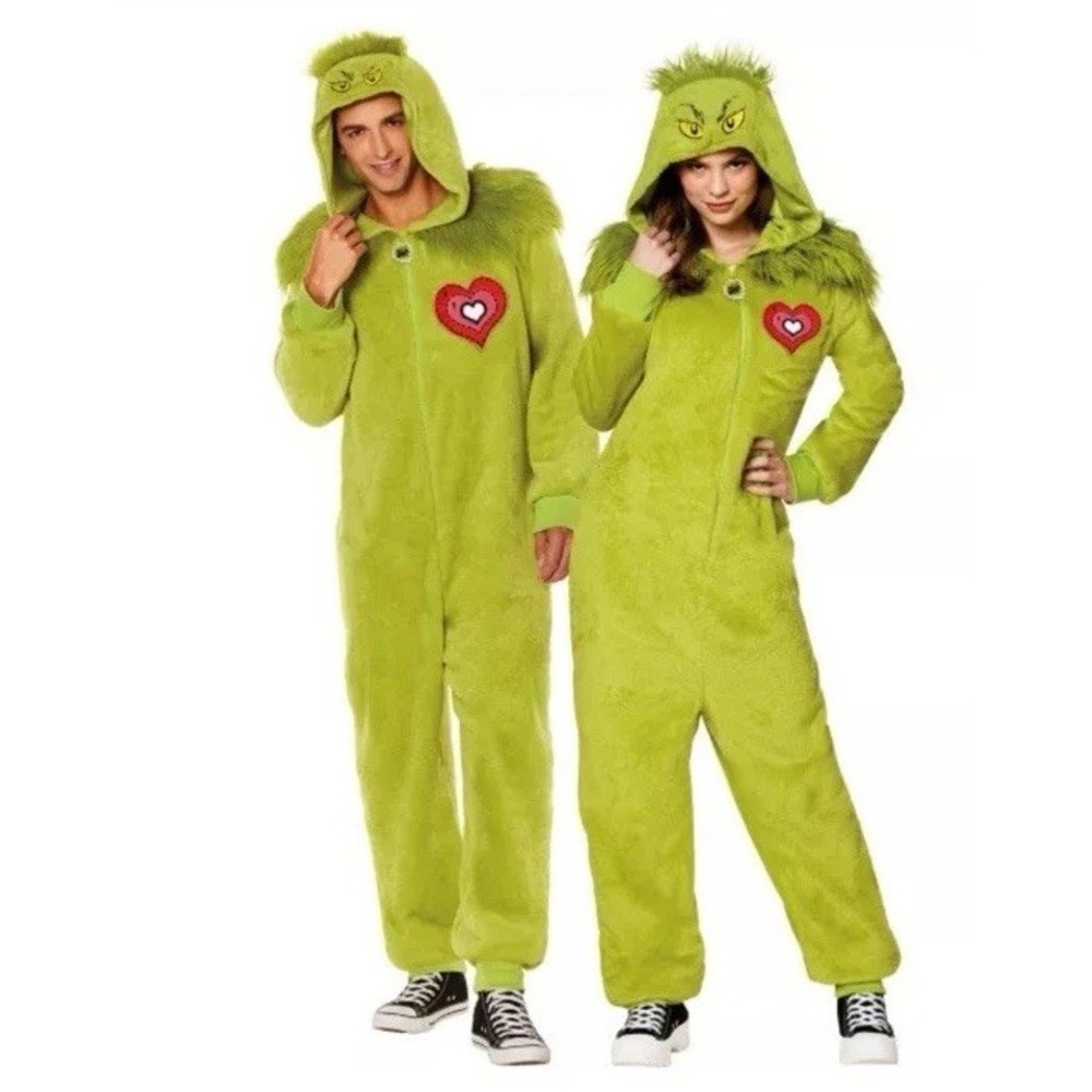 The Grinch Union Jumpsuit Unisex One Piece Pajamas Costume Adult SzXS Dr. Seuss